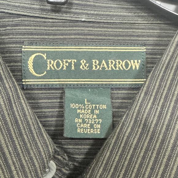 Croft & Barrow Shirt Mens Large Striped Button Down Pocket NWT Casual Dress Shir - Picture 4 of 11
